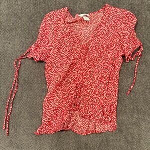H&M red floral top